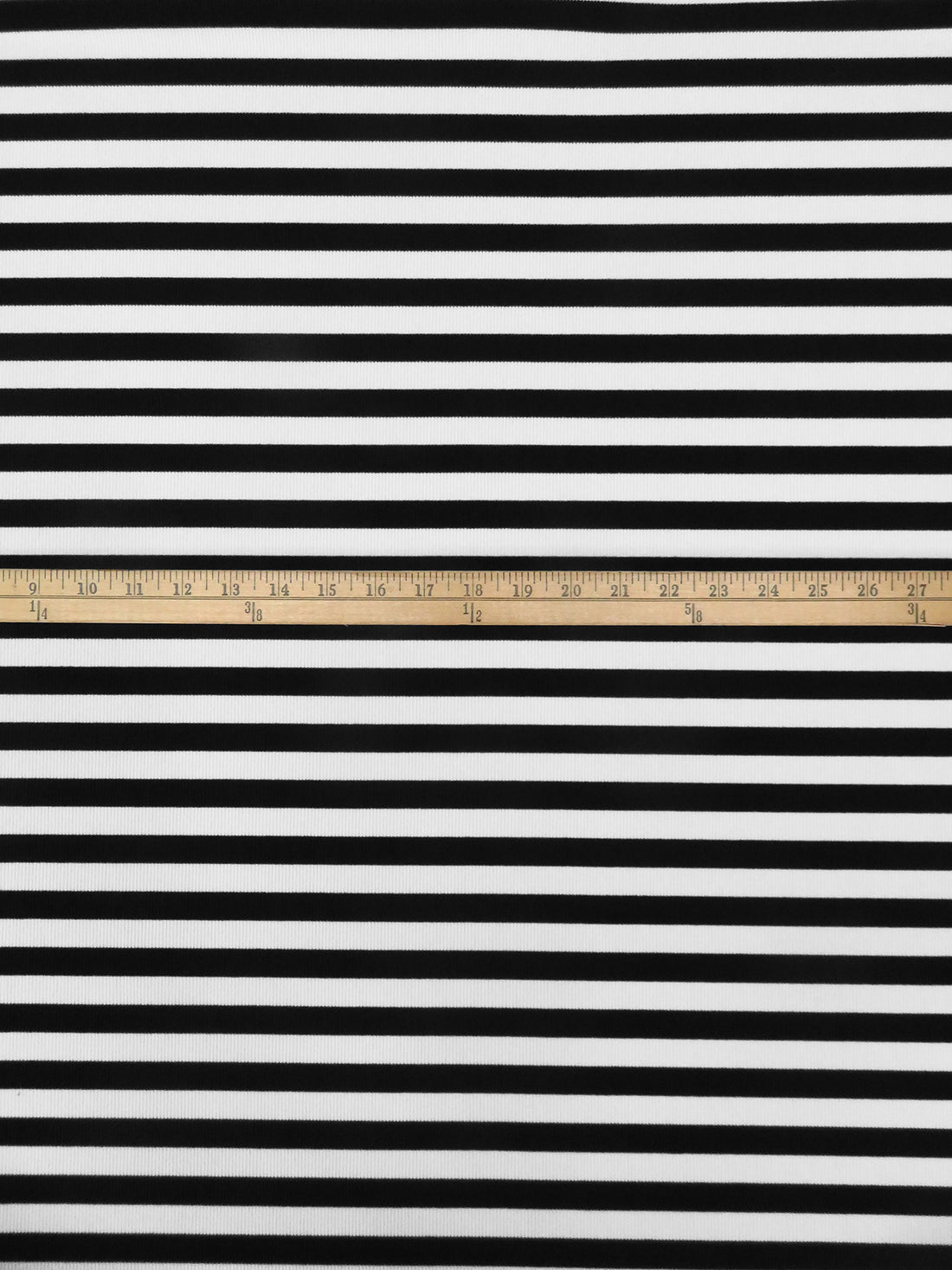 Black/White Rayon/Lycra Horizontal Stripe Weave Brushed 2x2 Rib Knit - NY Designer - 50W