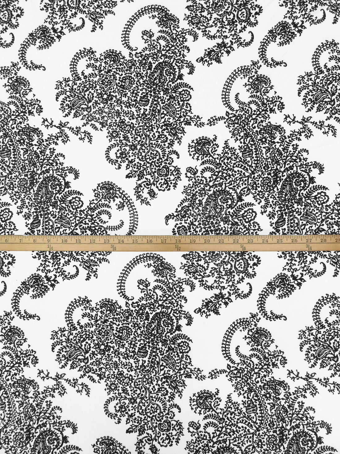 White/Black Polyester/Lycra Ornate Print DTY Knit - NY Designer - 62W