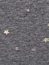 Pewter Gray/Gold Polyester/Lycra Novelty Star Foil Print Space-Dyed Double Brushed Knit 56W