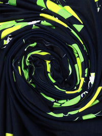 Midnight Navy/Lemon/Kiwi/Multi Polyester/Lycra Lemon Branches Print DTY Knit - NY Designer - 62W
