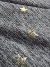 Pewter Gray/Gold Polyester/Lycra Novelty Star Foil Print Space-Dyed Double Brushed Knit 56W