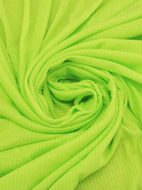 Electric Lime 100% Cotton 4x1 Rib Knit 44W