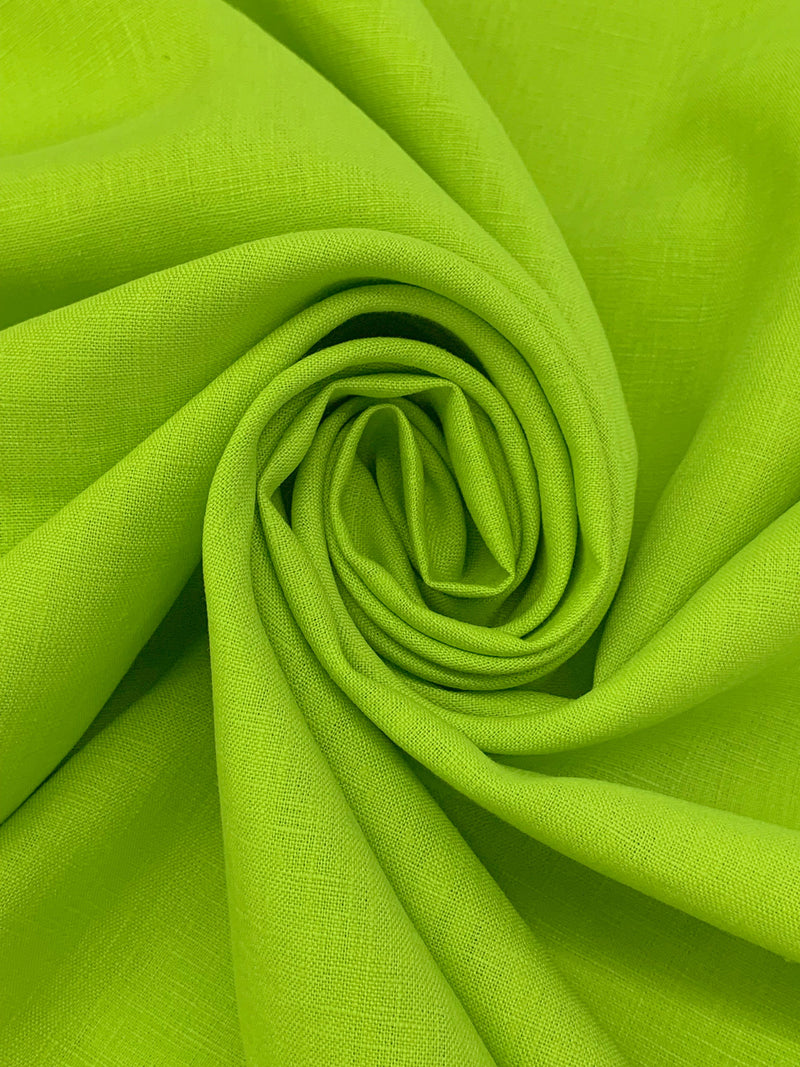 Vivid Lime 100% Linen Midweight Woven 56W