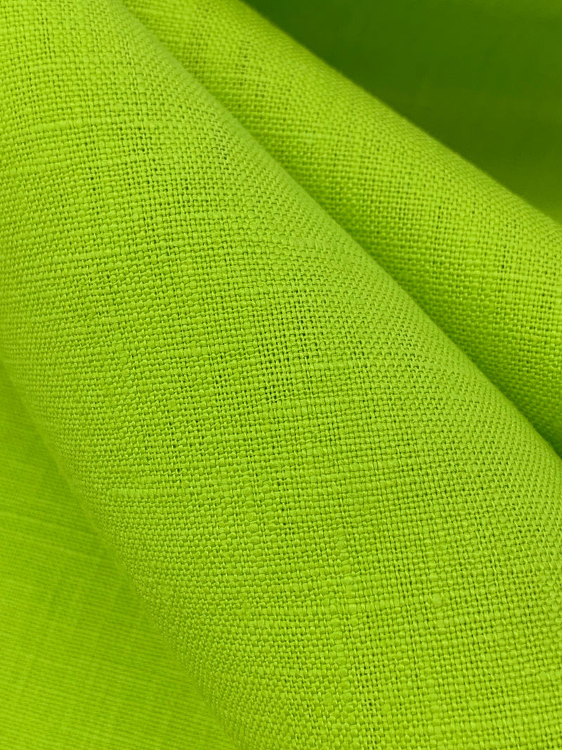 Vivid Lime 100% Linen Midweight Woven 56W
