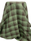 Artichoke/Carob/Muted Cream 100% Linen Plaid Shirt Weight Woven 58W