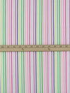 Kelly Green/Flamingo/Jazzberry Jam Purple/Multi Cotton/Lycra Vertical Stripe Design Stretch Voile 44W