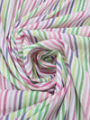 Kelly Green/Flamingo/Jazzberry Jam Purple/Multi Cotton/Lycra Vertical Stripe Design Stretch Voile 44W