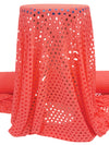Coral Pink Polyester/Lycra Eyelet Knit 53W