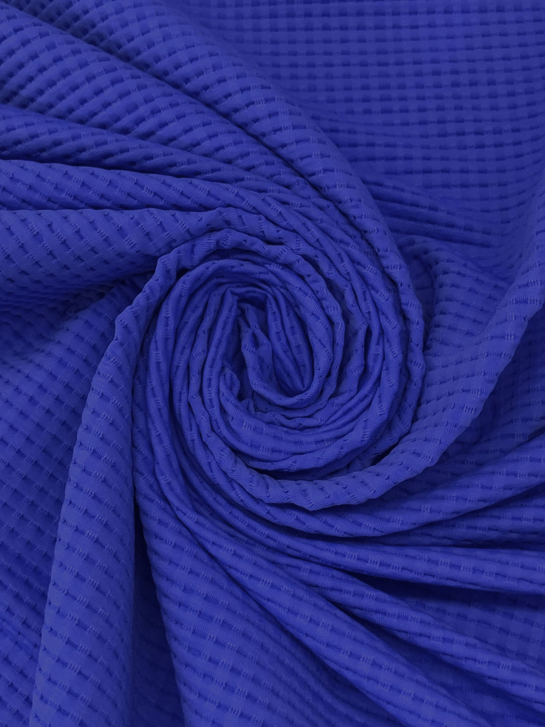 Deep Cornflower Blue Polyester/Lycra Ribbed Novelty Knit - NY Desigher - 48W