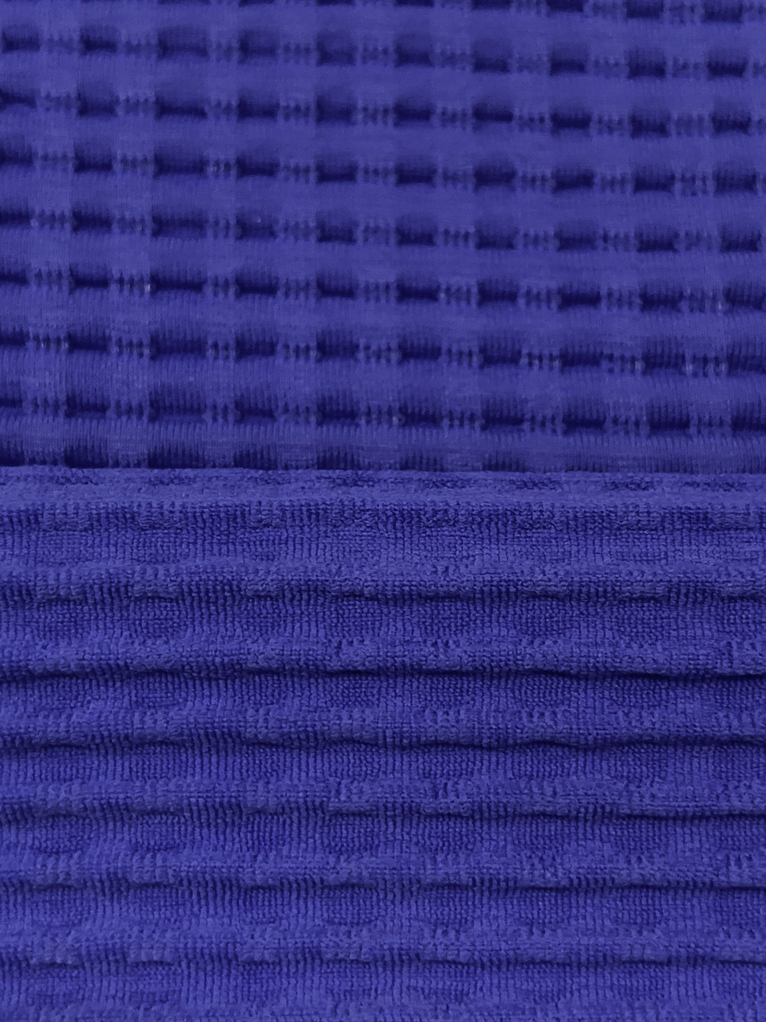 Deep Cornflower Blue Polyester/Lycra Ribbed Novelty Knit - NY Desigher - 48W