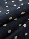 Muted Midnight Navy/Latte 100% Rayon Polka Dot Print Chiffon 44W