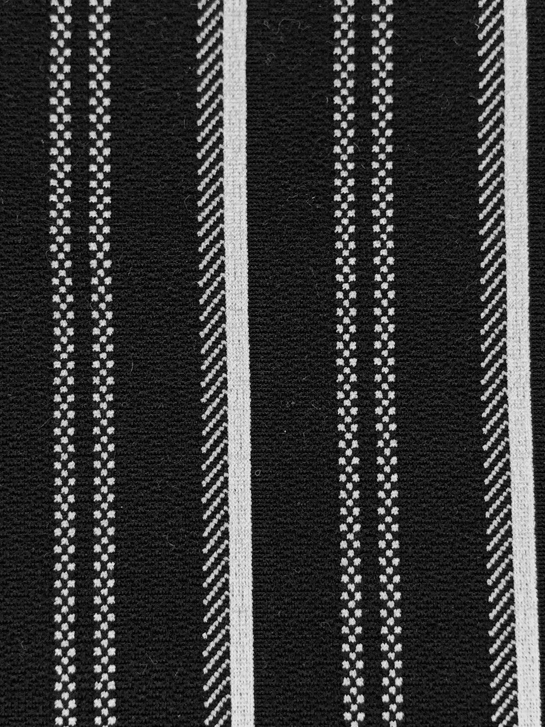 Black/Light Gray Polyester/Lycra Vertical Stripe Jacquard Double Knit - NY Designer - 44W