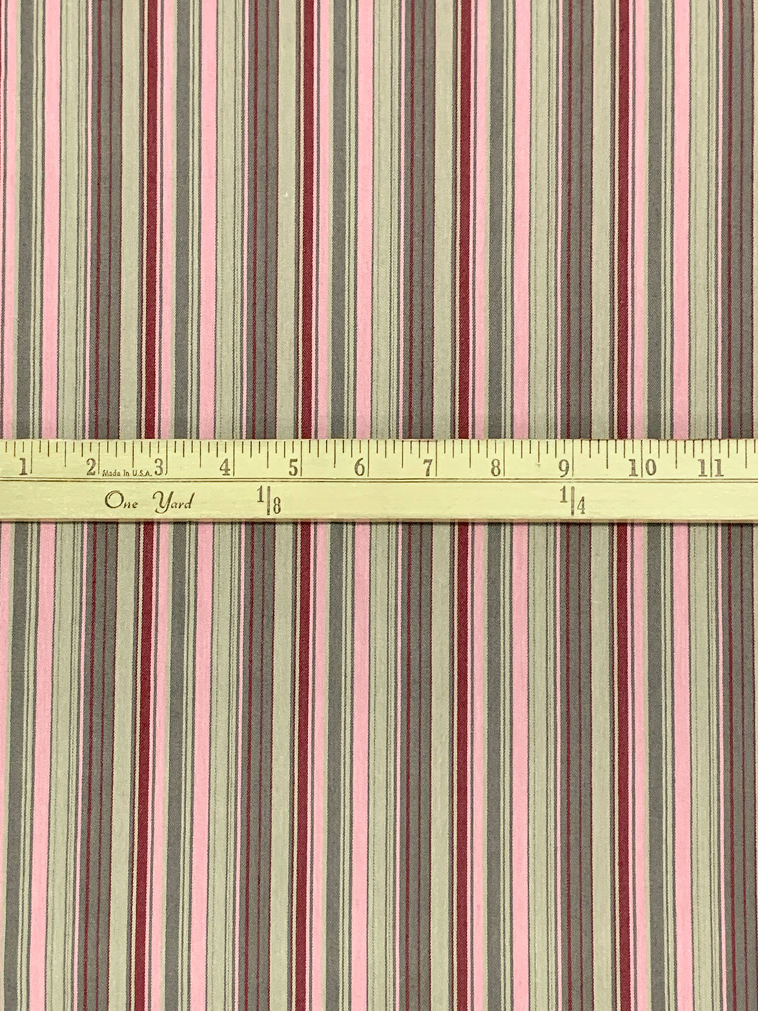 Cameo Pink/Maroon/Dark Silver/Multi Cotton/Polyester/Lycra Vertical Stripe Stretch Suiting 52W
