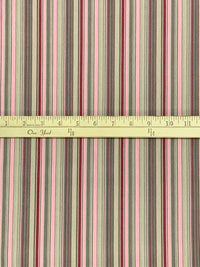 Cameo Pink/Maroon/Dark Silver/Multi Cotton/Polyester/Lycra Vertical Stripe Stretch Suiting 52W