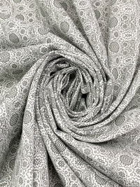 Fieldstone Gray/White 100% Cotton Abstract Print Lawn - LA Designer - 44W