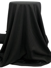 Jet Black/Stone Gray Rayon/Polyester/Lycra Vertical Pinstripe Stretch Suiting 56W