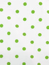 White/Green Apple Cotton/Lycra Polka Dot Print Stretch Shirting 48W