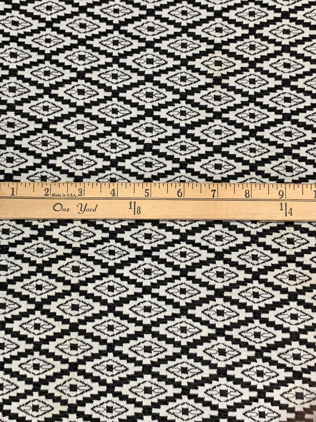 Muted Black/Off-White Polyester/Lycra Southwest Weave Jacquard Double Knit 58W