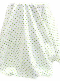 White/Green Apple Cotton/Lycra Polka Dot Print Stretch Shirting 48W