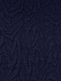 Navy Polyester/Lycra Abstract Zig Zag Textured Double Knit - NY Designer - 42W