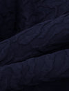 Navy Polyester/Lycra Abstract Zig Zag Textured Double Knit - NY Designer - 42W