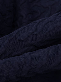 Navy Polyester/Lycra Abstract Zig Zag Textured Double Knit - NY Designer - 42W
