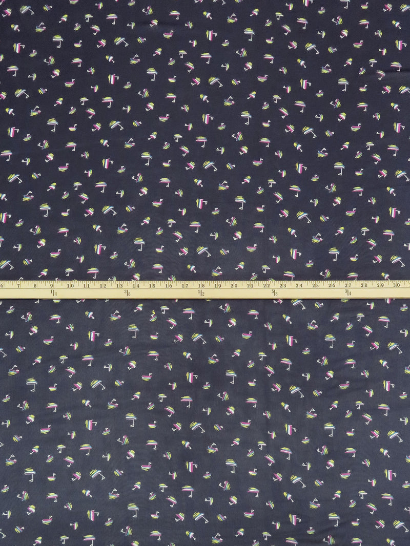 Midnight Navy/Dark Orchid Purple/Lemon/Multi 100% Polyester Sailboat Print Chiffon 58W