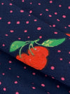 Navy Blue/Vivid Red/Rosy Pink 100% Polyester Dots & Cherries Print Bubble Crepe 60W