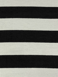 Black/Pale Tundra Gray Rayon/Lycra Horizontal Stripe Jersey Knit 60W