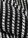 Black/White 100% Rayon Vertical Dash & Link Stripe Print Crepe - LA Designer - 40W