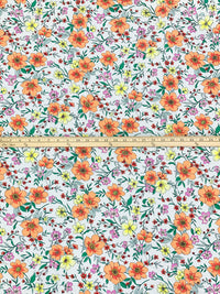 Mellow Apricot/Lemon/White/Multi 100% Rayon Floral Print Challis 57W