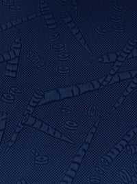 Admiral Blue Polyester/Lycra Carrot Chop Jacquard Double Knit - NY Designer - 48W