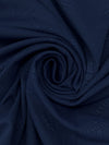 Admiral Blue Polyester/Lycra Carrot Chop Jacquard Double Knit - NY Designer - 48W