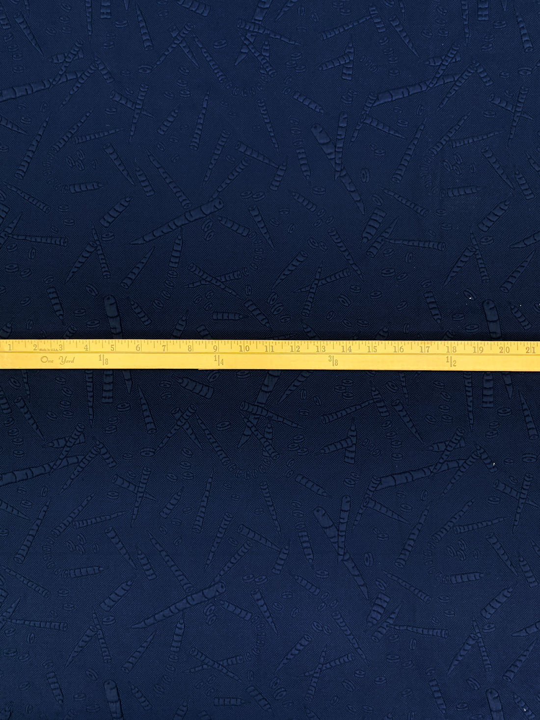 Admiral Blue Polyester/Lycra Carrot Chop Jacquard Double Knit - NY Designer - 48W