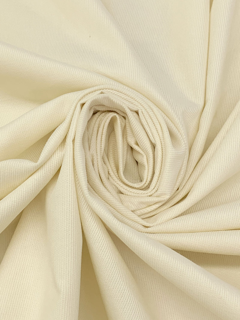 Muted Cream 100% Cotton Corduroy - NY Designer - 58W