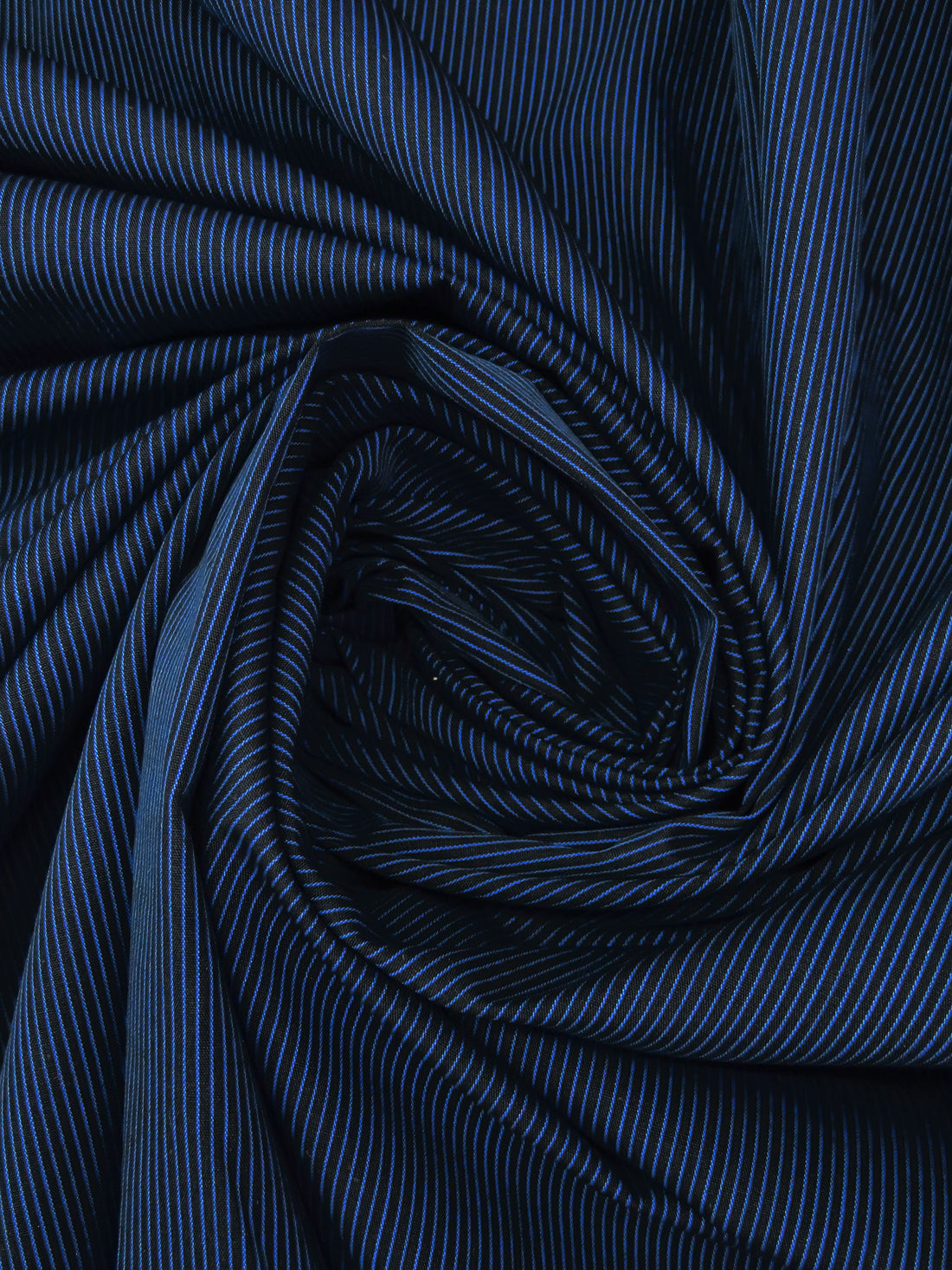 Black/Dark Blue 100% Cotton Vertical Stripe Weave Shirting - NY Designer - 44W