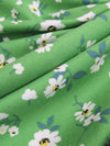 Mantis Green/White/Steel Blue/Multi Polyester/Lycra Floral Print Double Brushed Knit - LA Designer - 57W