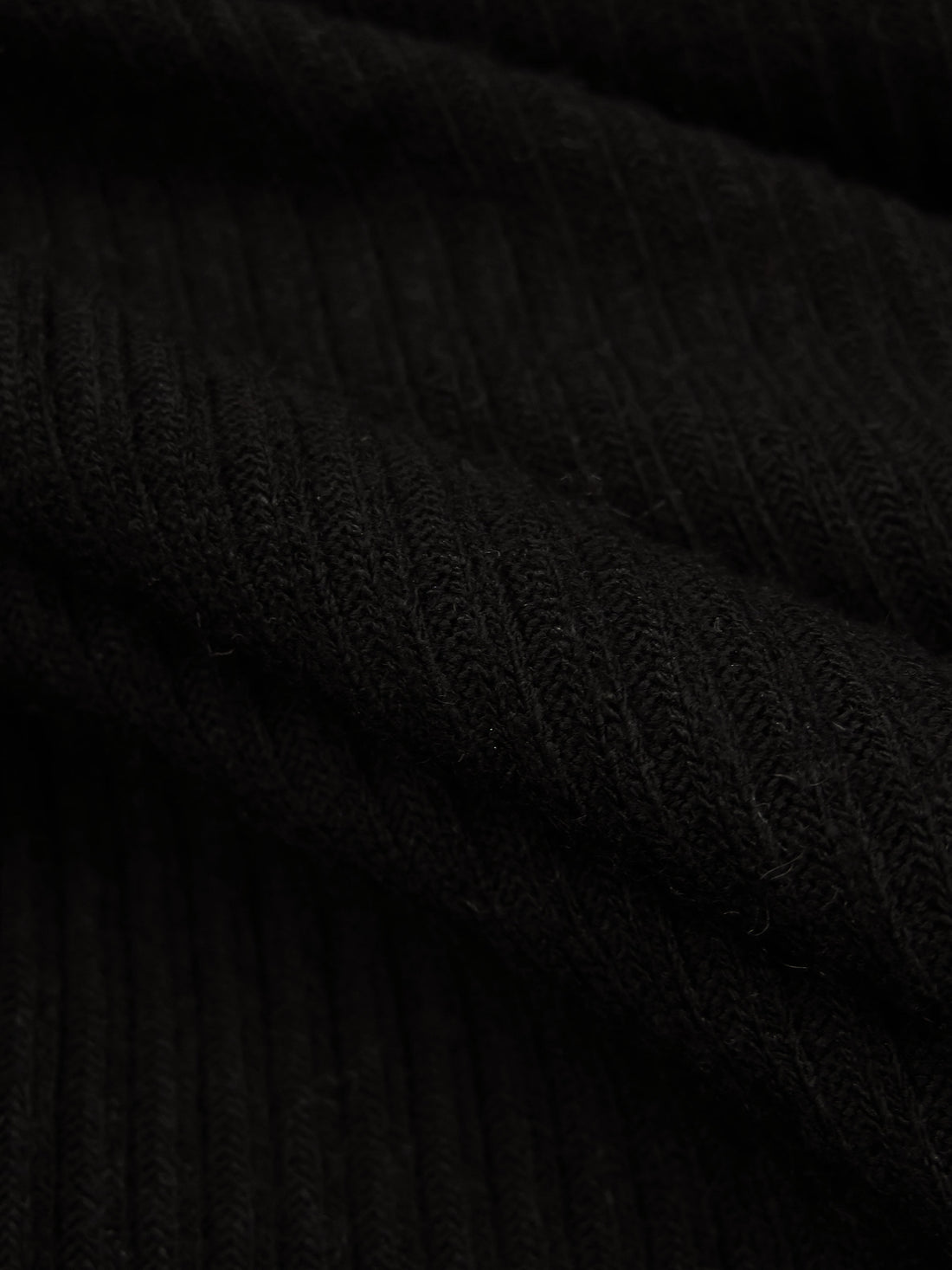 Cauldron Black Rayon/Cotton/Lycra Rib Sweater Knit - Nelly - 54W