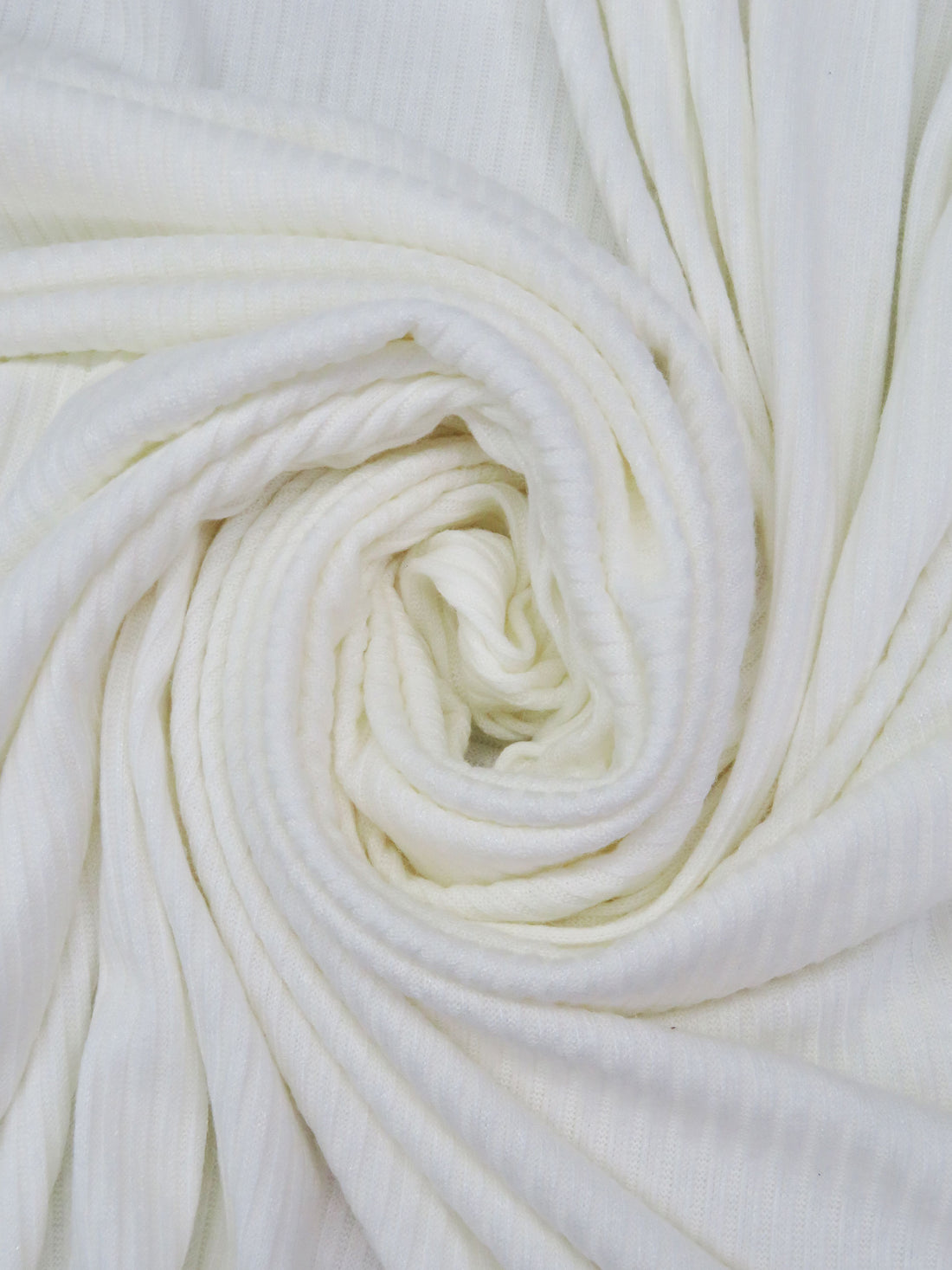 Warm White Rayon/Cotton/Lycra Rib Sweater Knit - Nelly - 56W
