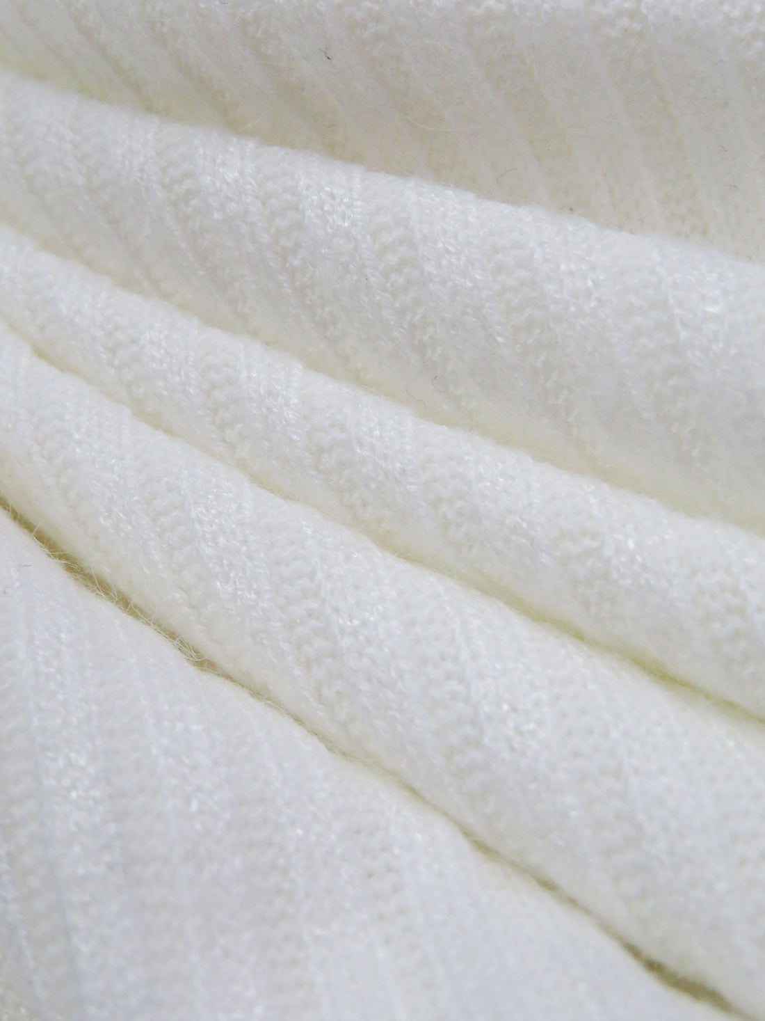 Warm White Rayon/Cotton/Lycra Rib Sweater Knit - Nelly - 56W