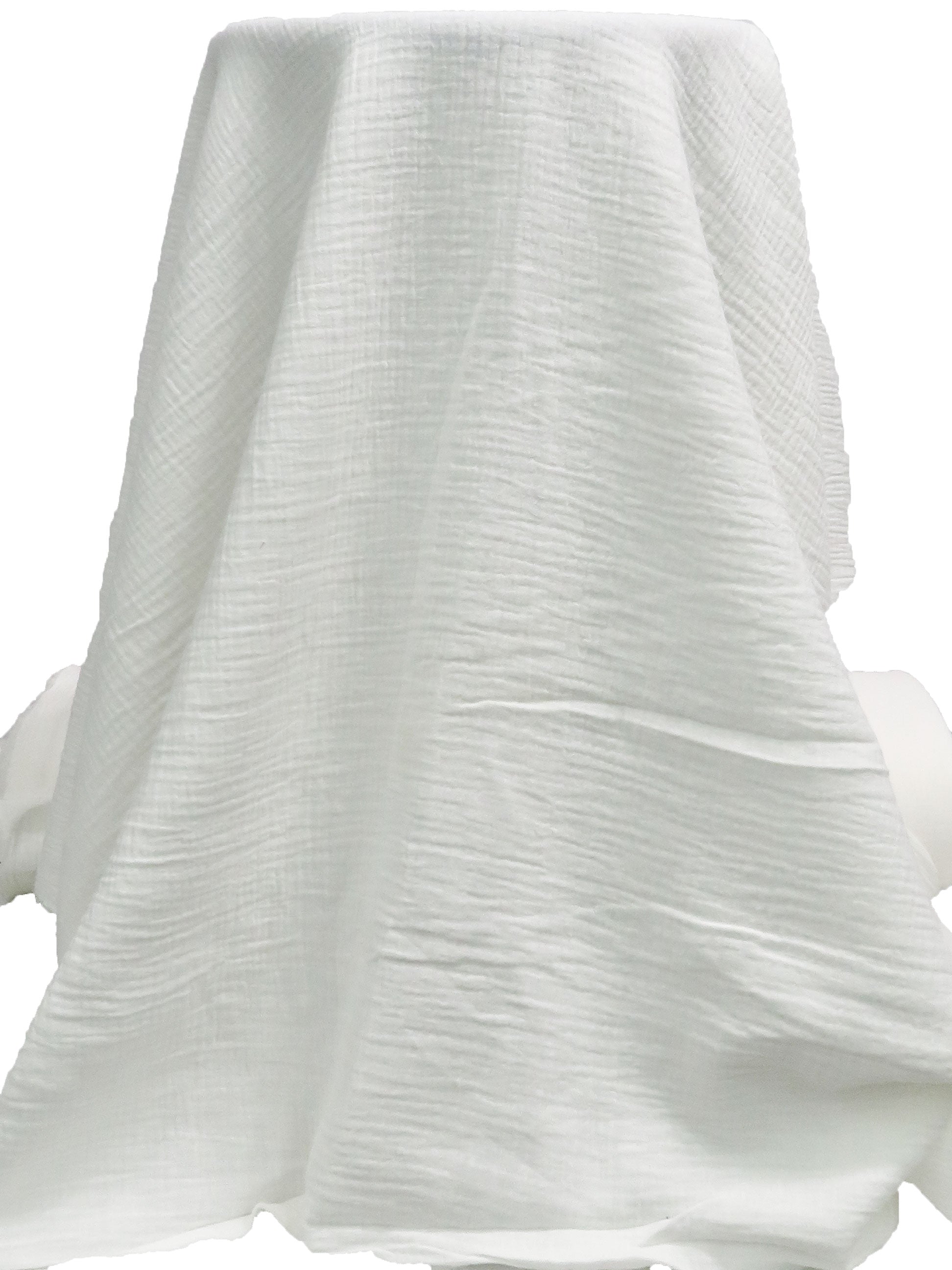 Dove White 100% Cotton Double Crinkle Gauze - NY Designer