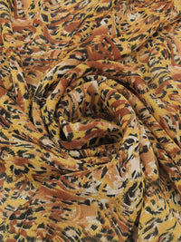 Honey/Coyote Brown/Black/White 100% Rayon Animal Print Georgette 44W