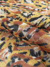 Honey/Coyote Brown/Black/White 100% Rayon Animal Print Georgette 44W