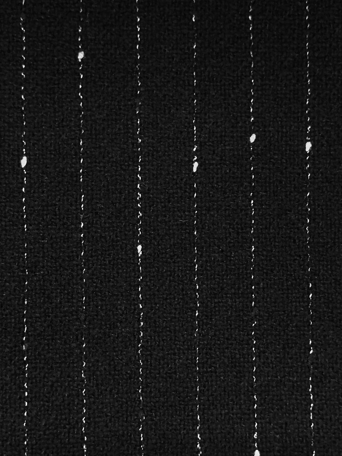 Black/White Wool/Polyester Vertical Flecked Stripe Heavy Suiting/Light Coating - NY Designer - 60W