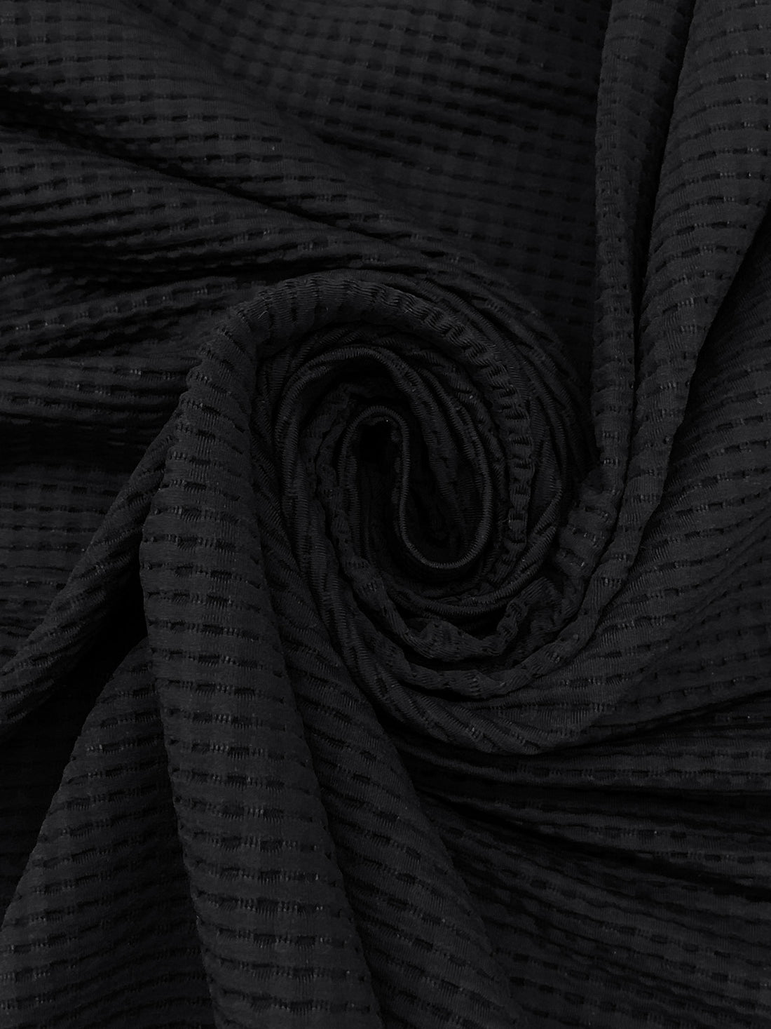 Muted Black Polyester/Lycra Ribbed Novelty Double Knit - NY Designer - 52W