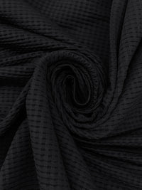 Muted Black Polyester/Lycra Ribbed Novelty Double Knit - NY Designer - 52W