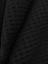 Muted Black Polyester/Lycra Ribbed Novelty Double Knit - NY Designer - 52W