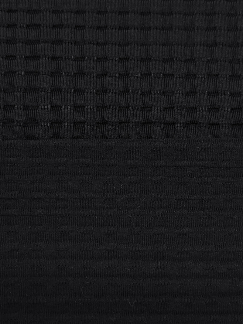 Muted Black Polyester/Lycra Ribbed Novelty Double Knit - NY Designer - 52W