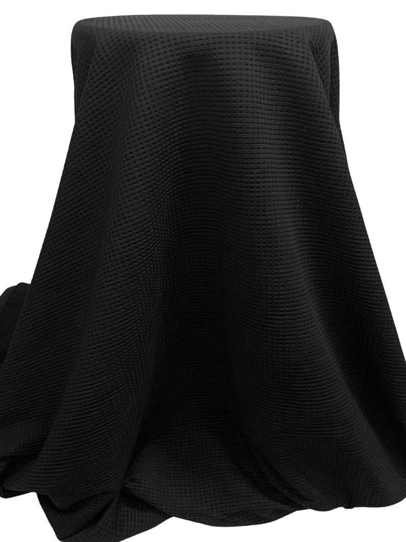 Muted Black Polyester/Lycra Ribbed Novelty Double Knit - NY Designer - 52W