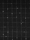 Black/White Wool/Polyester Flecked Windowpane Plaid Heavy Suiting/Light Coating - NY Designer - 60W